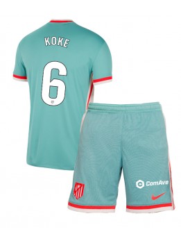 Atletico Madrid Koke #6 Replika Borta Kläder Barn 2024-25 Kortärmad (+ byxor)